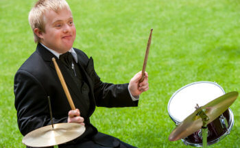 boy playing drums